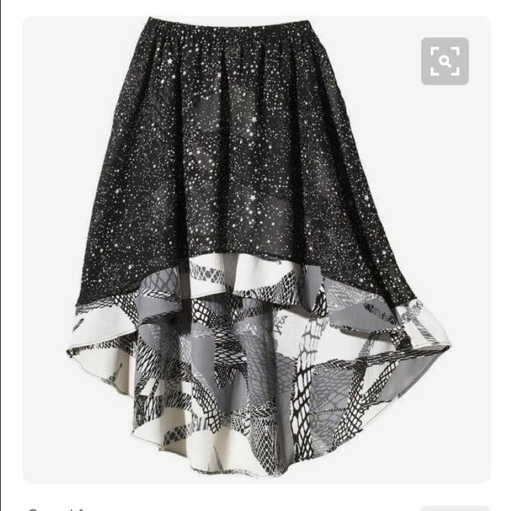 Kirna Zabete for Target Hi-Lo Skirt Contrasting patterns Sz Med Stars Abstract